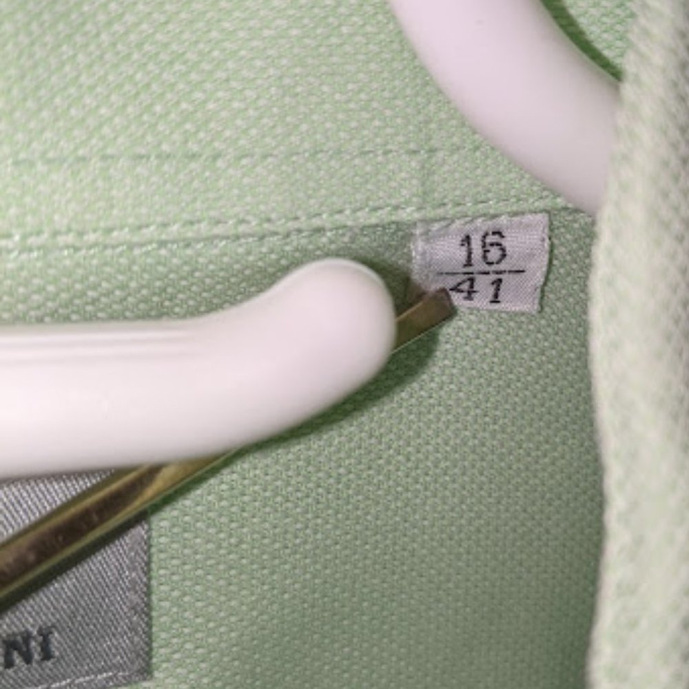 Early M Missoni pale green cotton shirt 16" - Picture 2 of 4